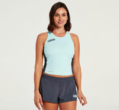 Women Tops | HOKA ONE ONE Fitted Tank Blue Tint