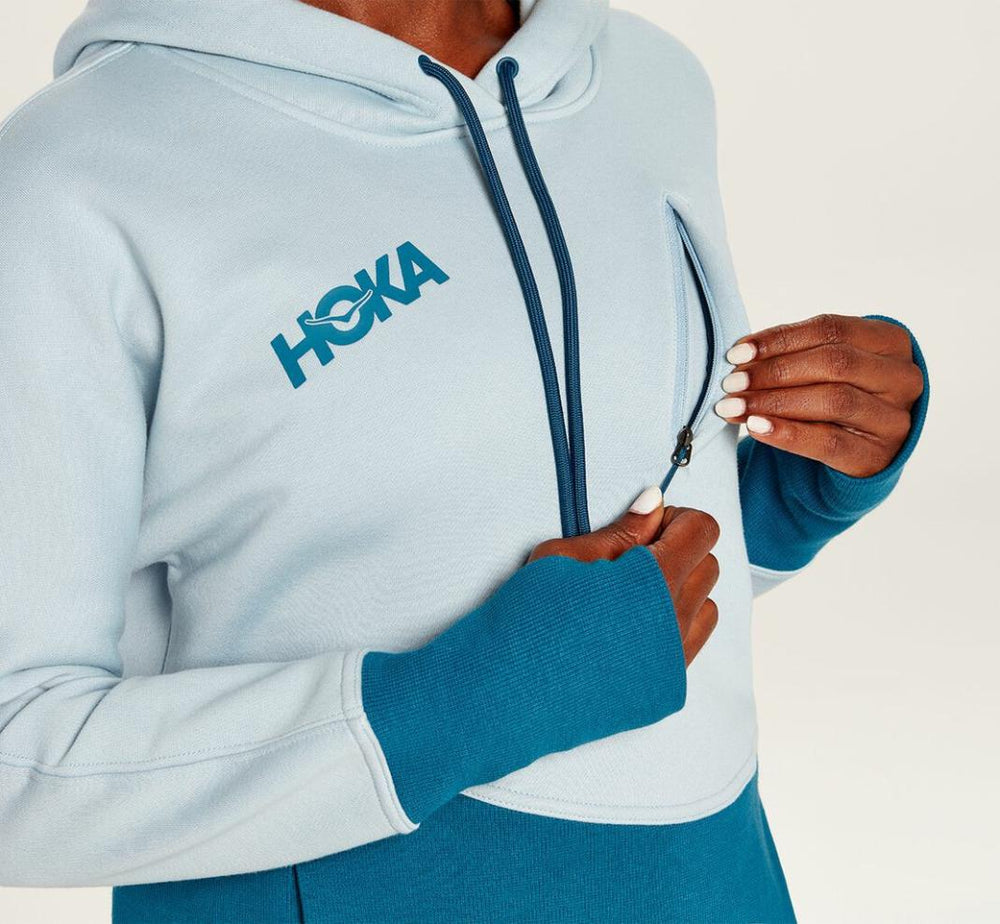 Women Tops | HOKA ONE ONE Hoodie Blue Fog