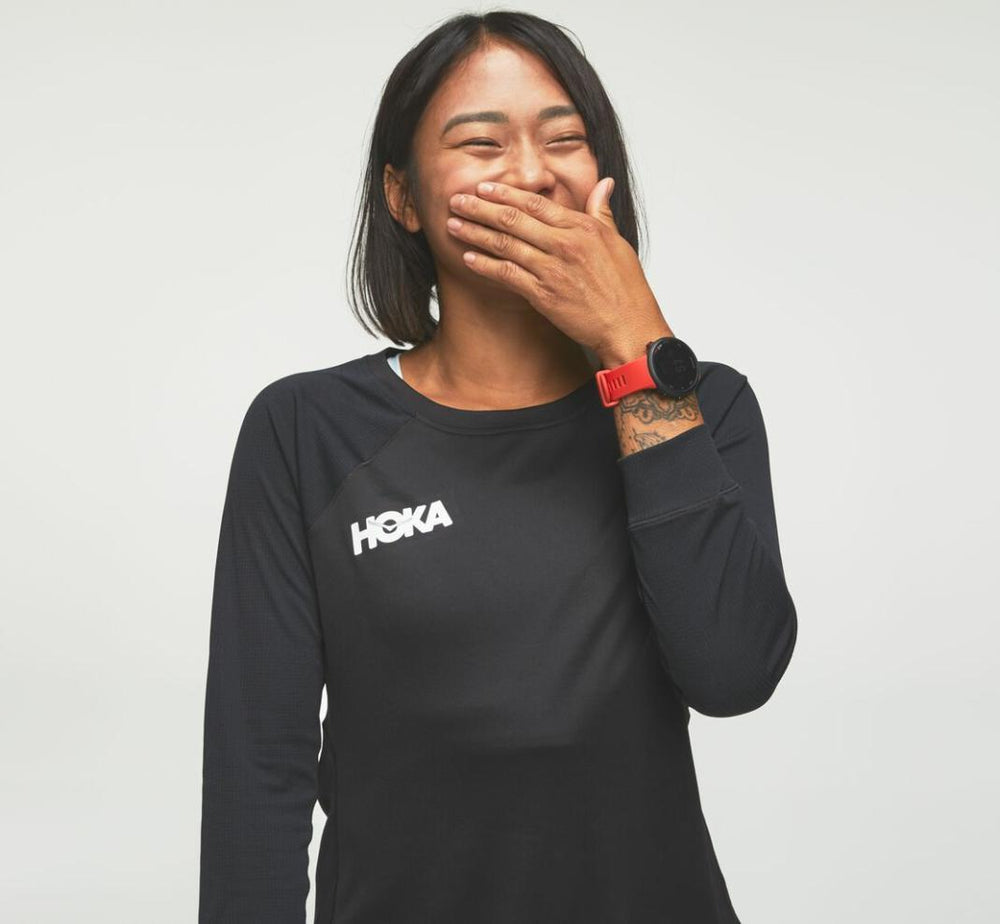 Women Tops | HOKA ONE ONE Performance 3/4 Sleeve Black