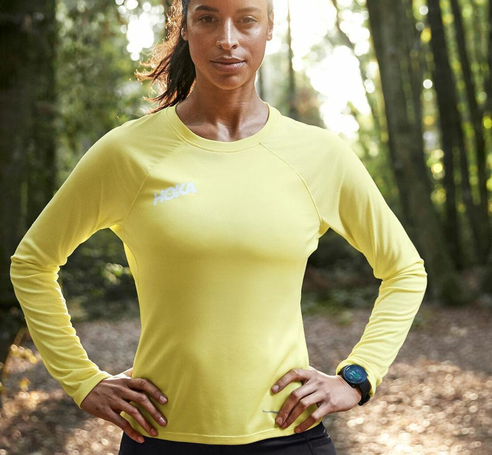 Women Tops | HOKA ONE ONE Performance Long Sleeve Limelight
