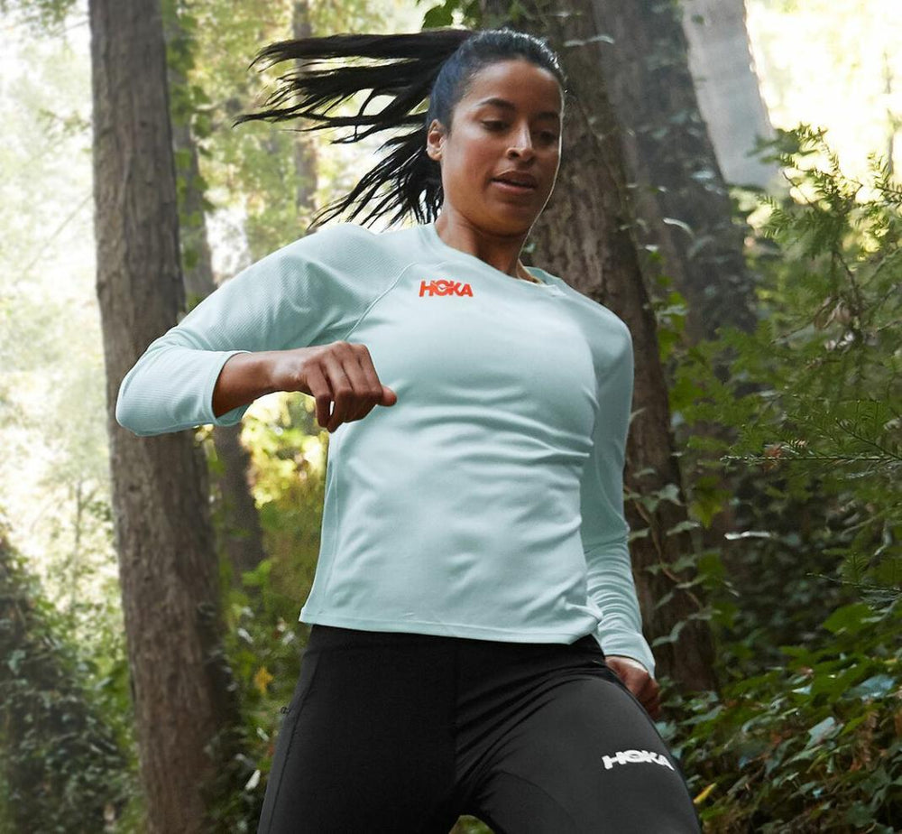 Women Tops | HOKA ONE ONE Performance Long Sleeve Wan Blue