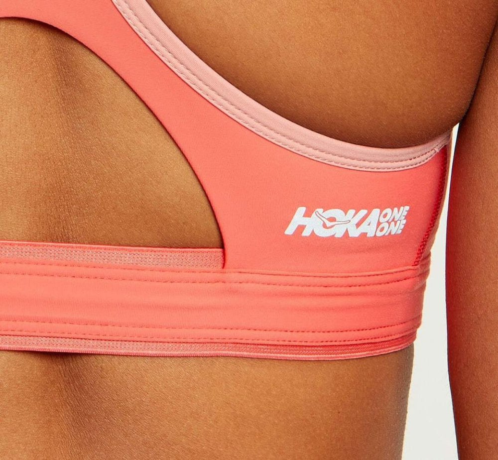 Women Tops | HOKA ONE ONE Performance Sports Bra Hot Coral / Rosette