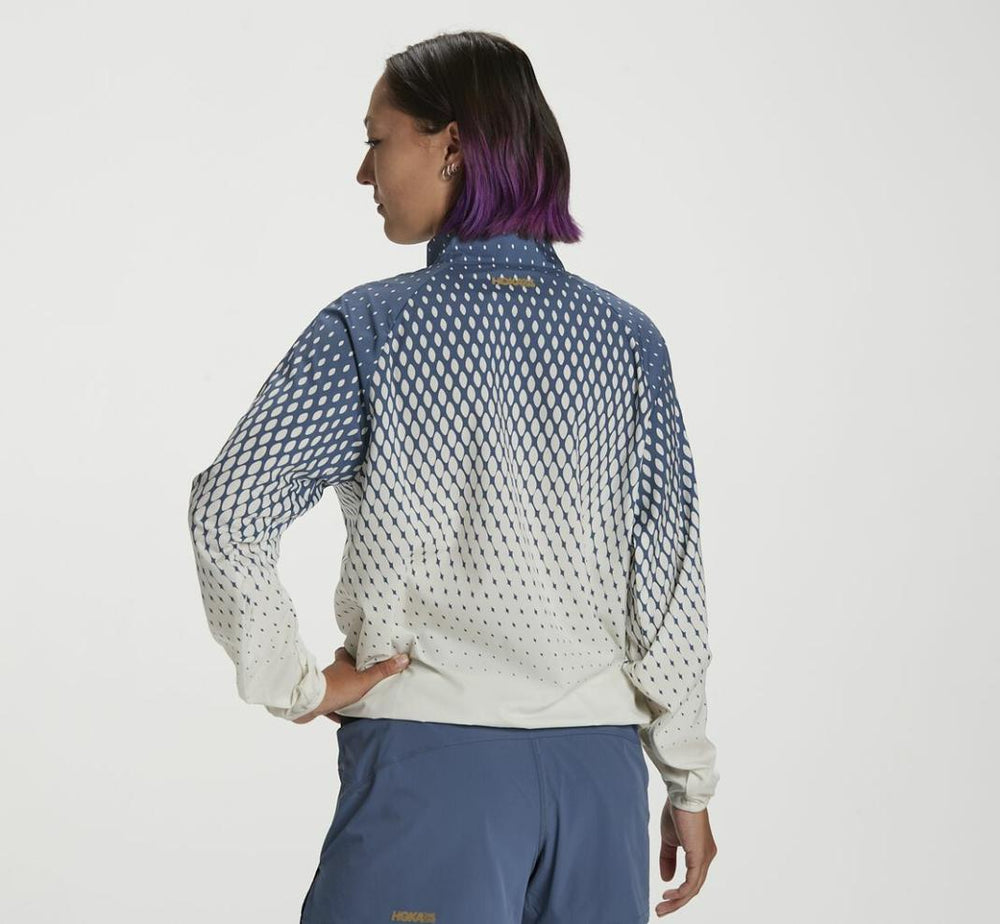Women Tops | HOKA ONE ONE Wind-Resistant Jacket Tofu / Vintage Indigo