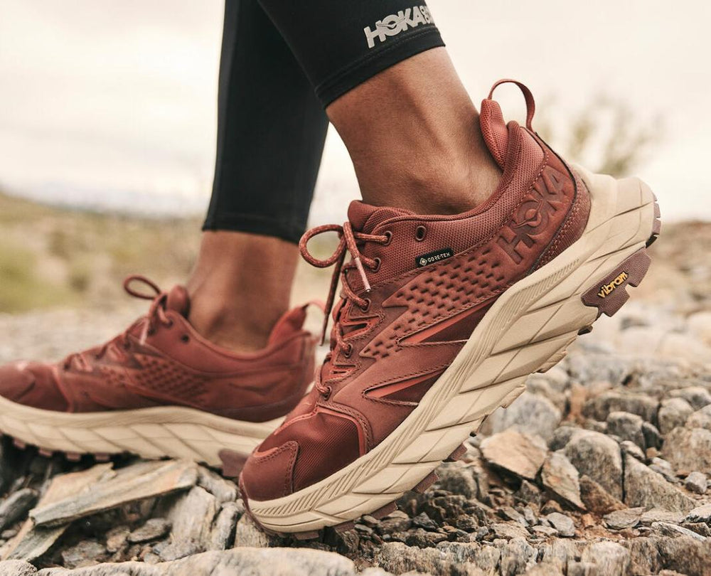 Women Trail Running | HOKA ONE ONE Anacapa Low GORE-TEX Cherry Mahogany / Hot Sauce