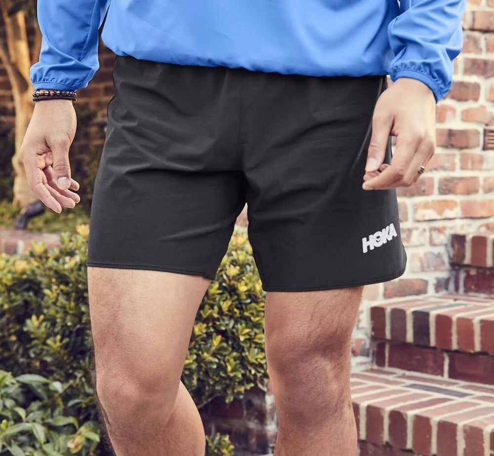 Men Bottoms | HOKA ONE ONE Performance Woven 7" Short Black