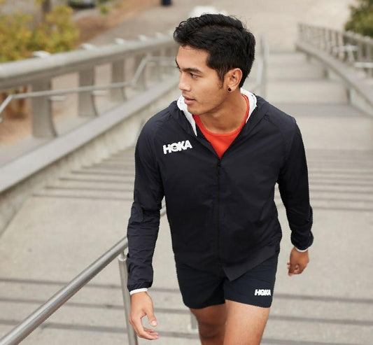 Men Outerwear | HOKA ONE ONE Full-Zip Wind Jacket Black