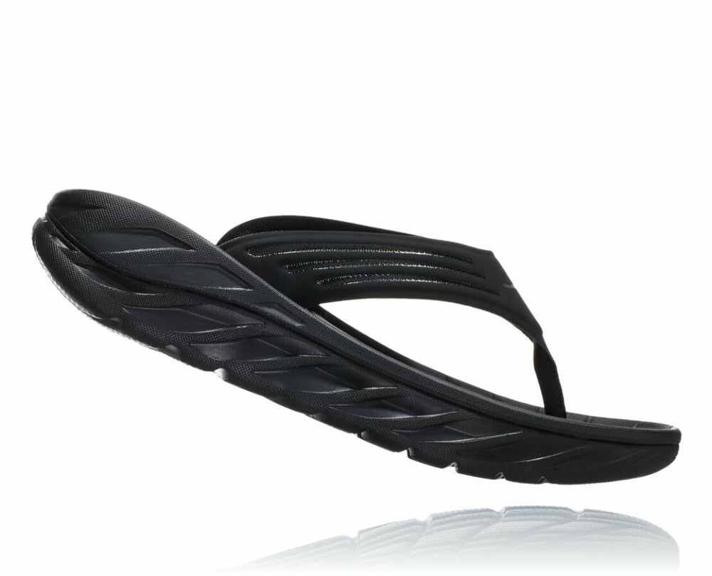 Men Recovery Sandals | HOKA ONE ONE ORA Recovery Flip Black / Dark Gull Gray