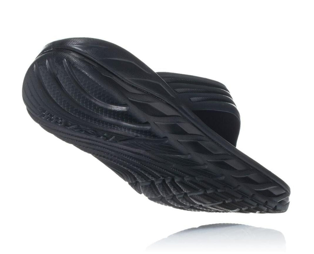 Men Recovery Sandals | HOKA ONE ONE ORA Recovery Flip Black / Dark Gull Gray