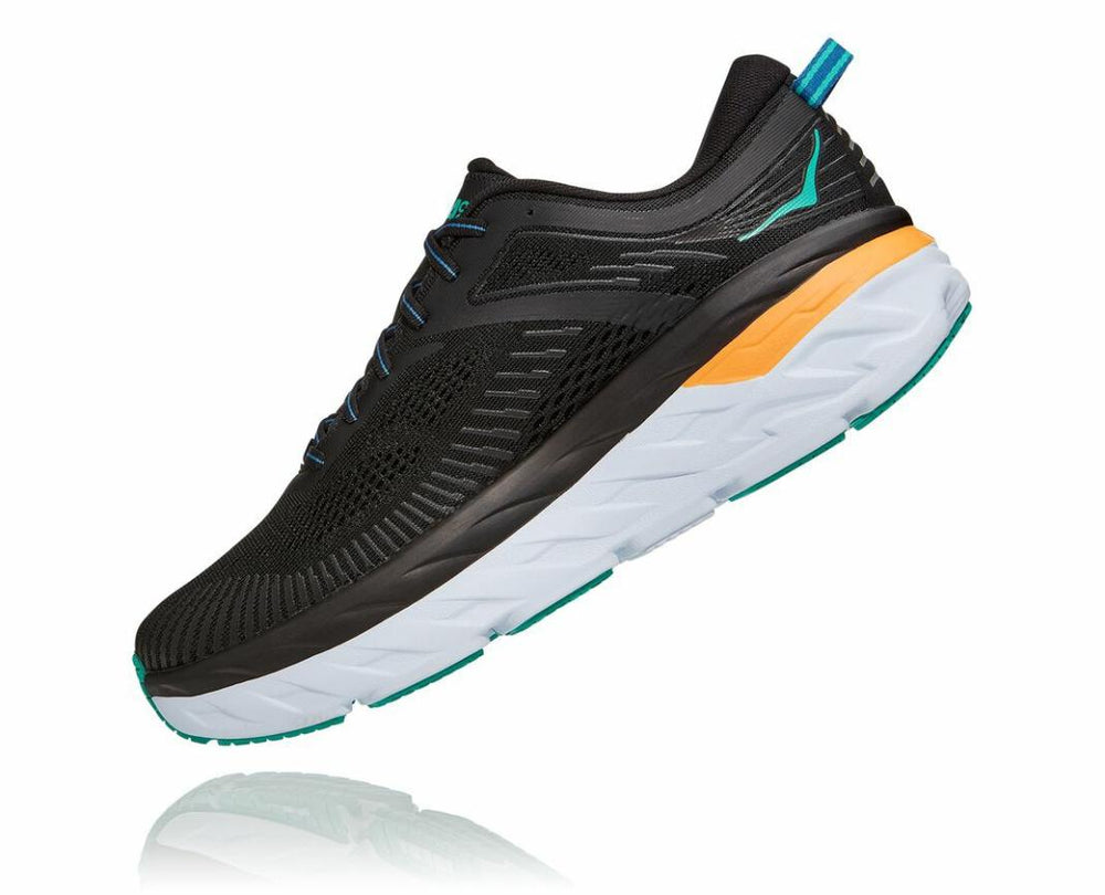 Men Road Running | HOKA ONE ONE Bondi 7 Black / Atlantis