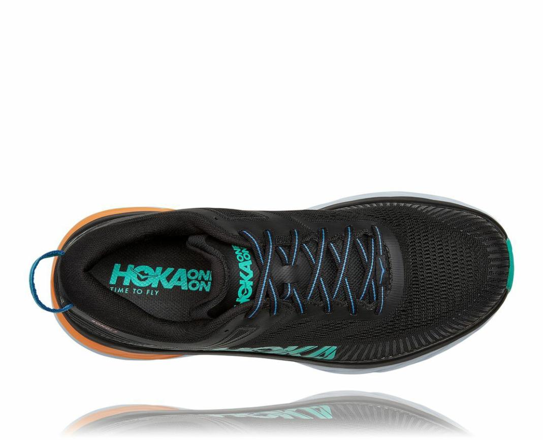 Men Road Running | HOKA ONE ONE Bondi 7 Black / Atlantis