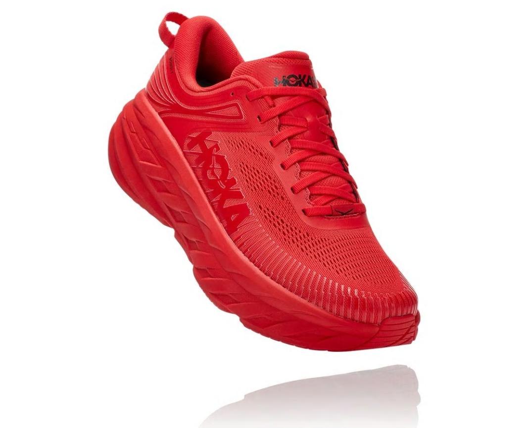 Men Road Running | HOKA ONE ONE Bondi 7 High Risk Red / Black