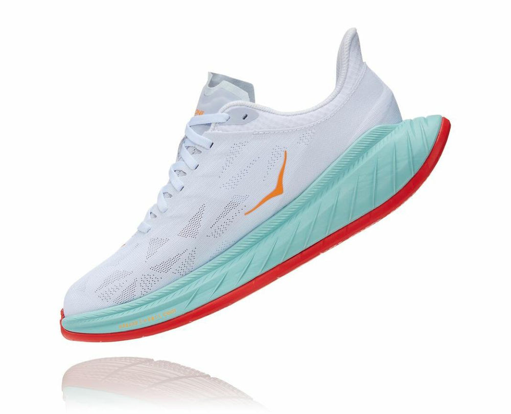 Men Road Running | HOKA ONE ONE Carbon X 2 White / Blazing Orange