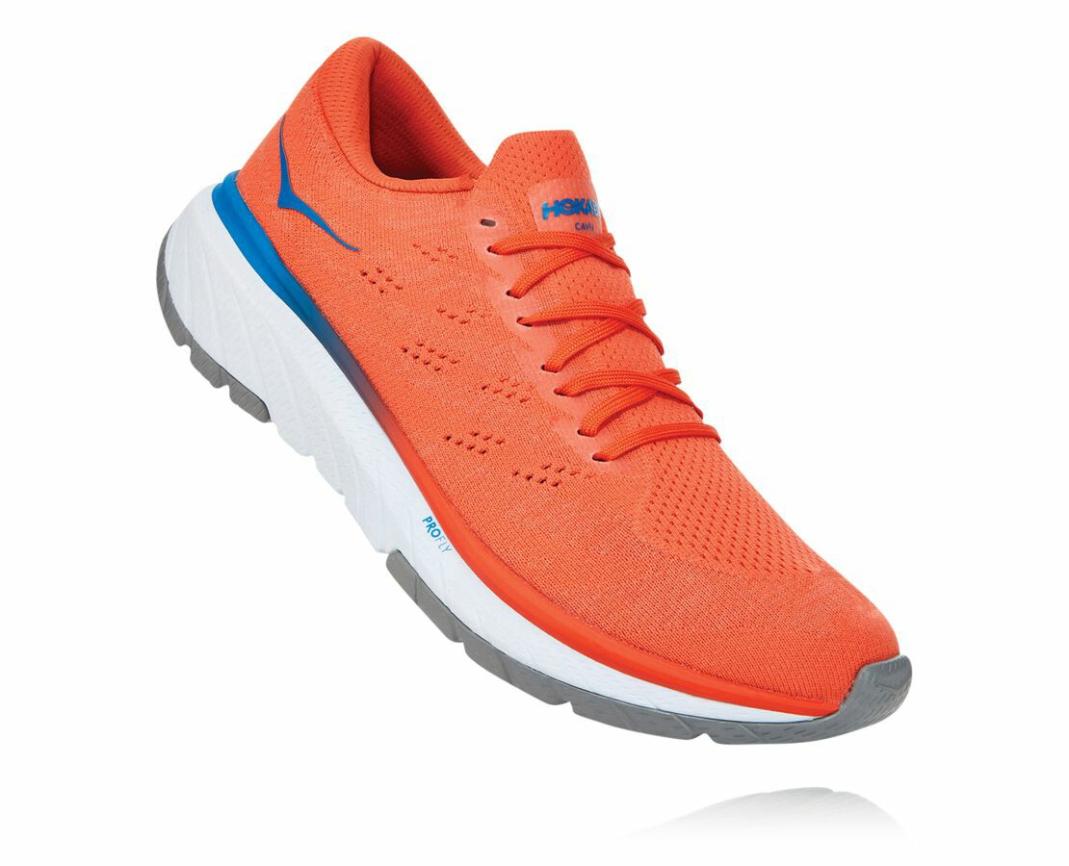 Men Road Running | HOKA ONE ONE Cavu 3 Mandarin Red / White