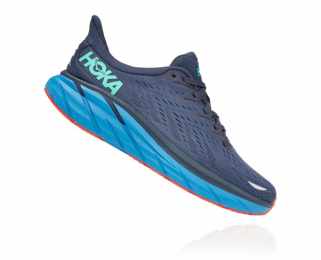Men Road Running | HOKA ONE ONE Clifton 8 Outer Space / Vallarta Blue