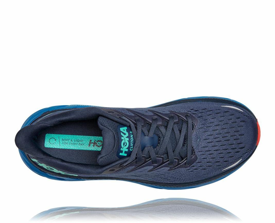 Men Road Running | HOKA ONE ONE Clifton 8 Outer Space / Vallarta Blue