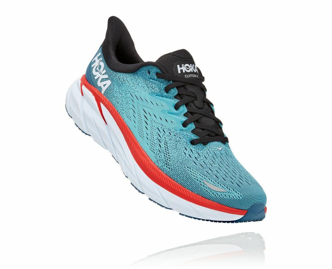 Men Road Running | HOKA ONE ONE Clifton 8 Real Teal / Aquarelle