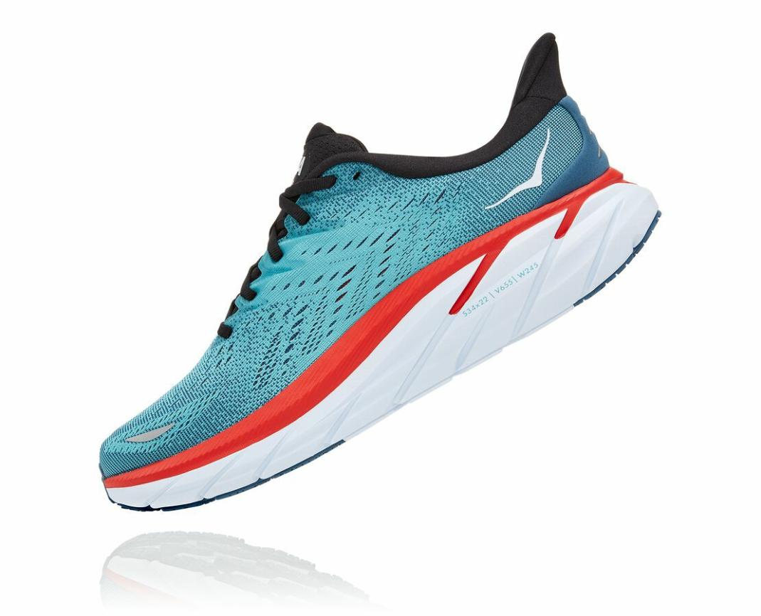 Men Road Running | HOKA ONE ONE Clifton 8 Real Teal / Aquarelle