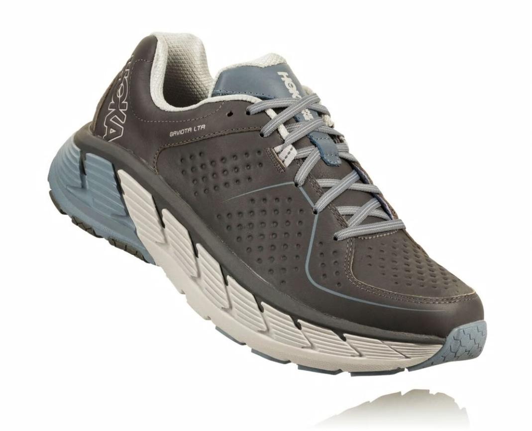 Men Road Running | HOKA ONE ONE Gaviota Leather Charcoal / Tradewinds
