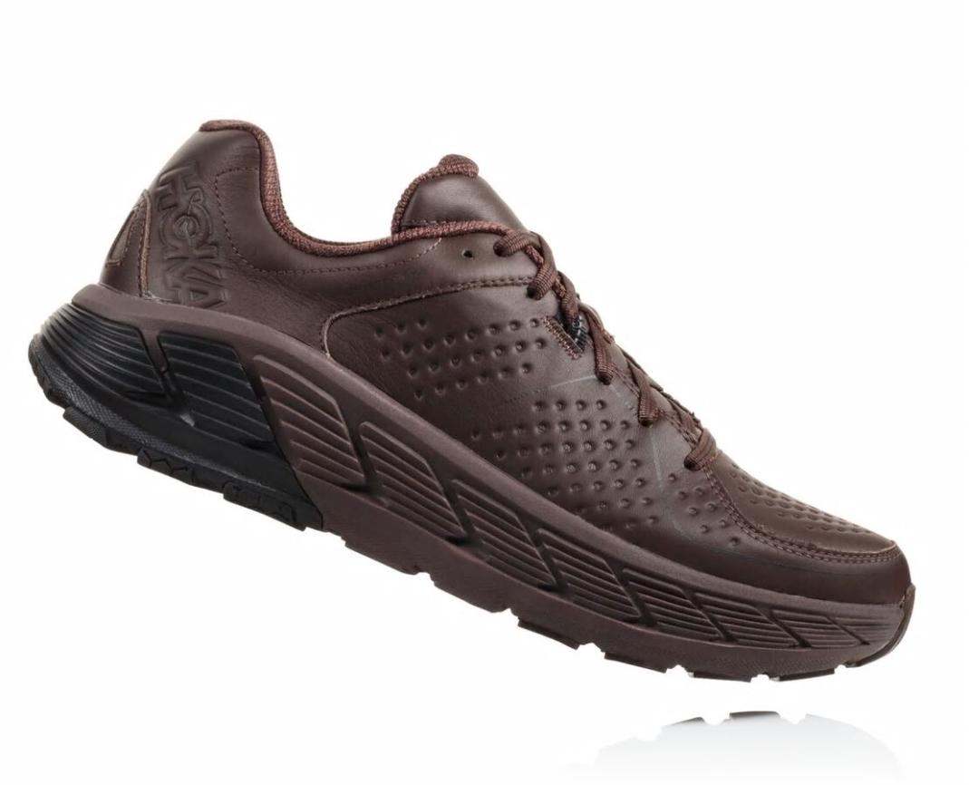 Men Road Running | HOKA ONE ONE Gaviota Leather Demitasse / Black