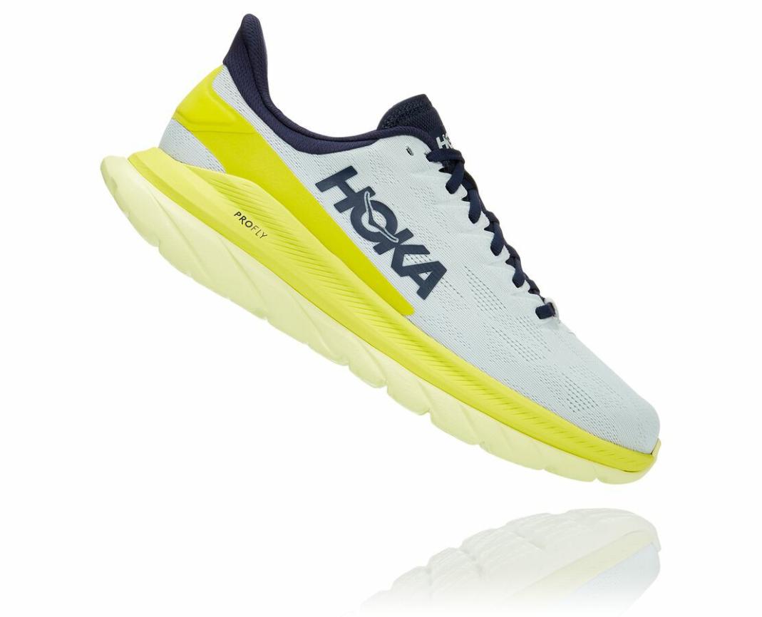 Men Road Running | HOKA ONE ONE Mach 4 Blue Flower / Citrus