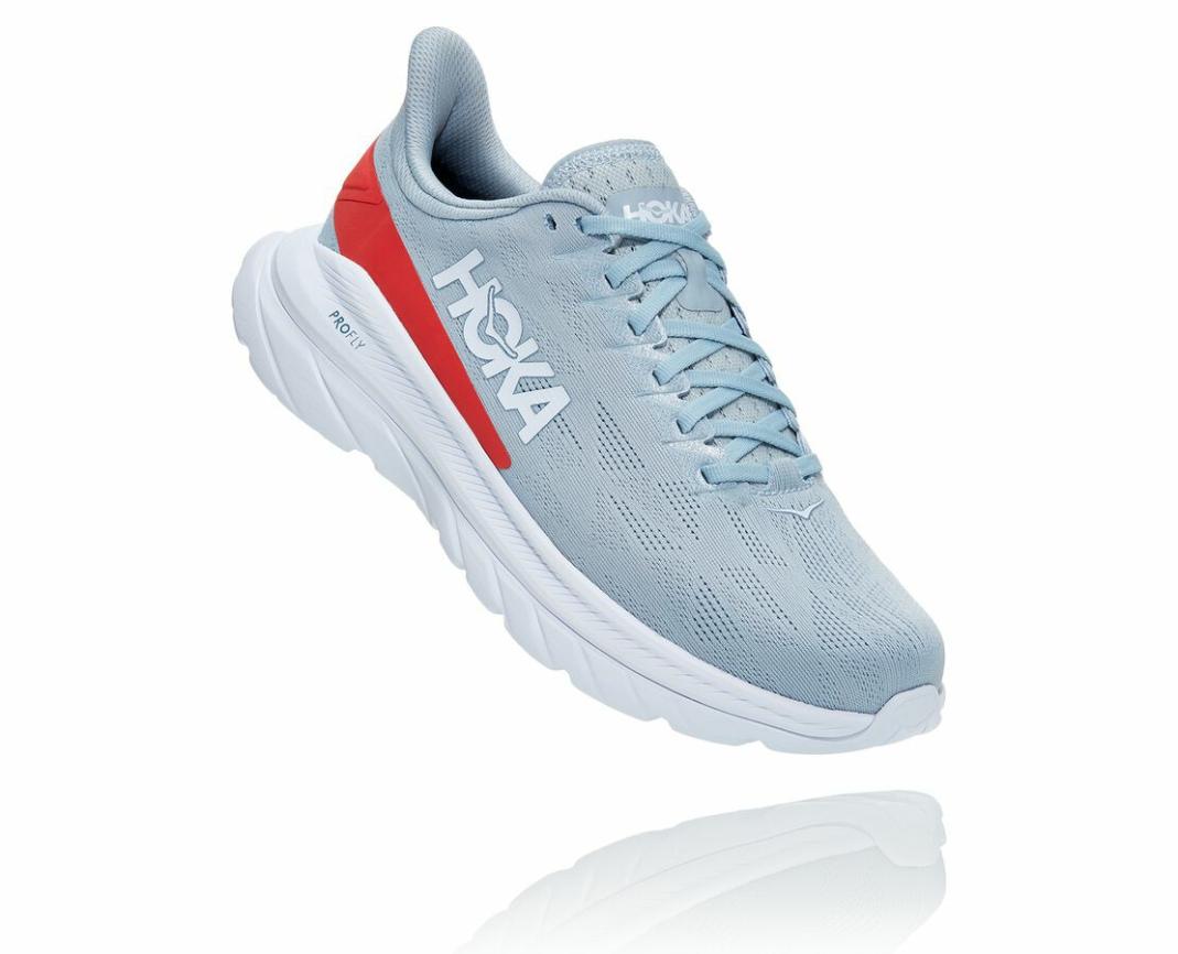 Men Road Running | HOKA ONE ONE Mach 4 Blue Fog / Fiesta