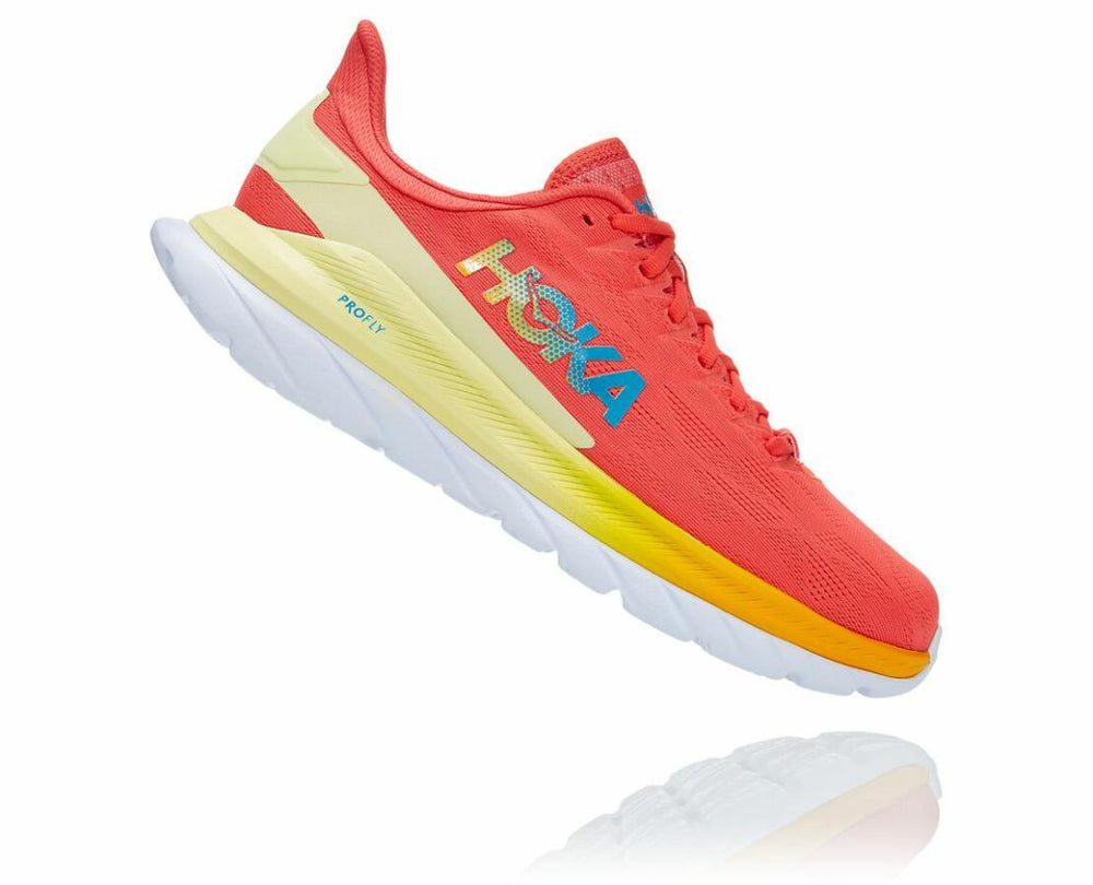 Men Road Running | HOKA ONE ONE Mach 4 Hot Coral / Saffron