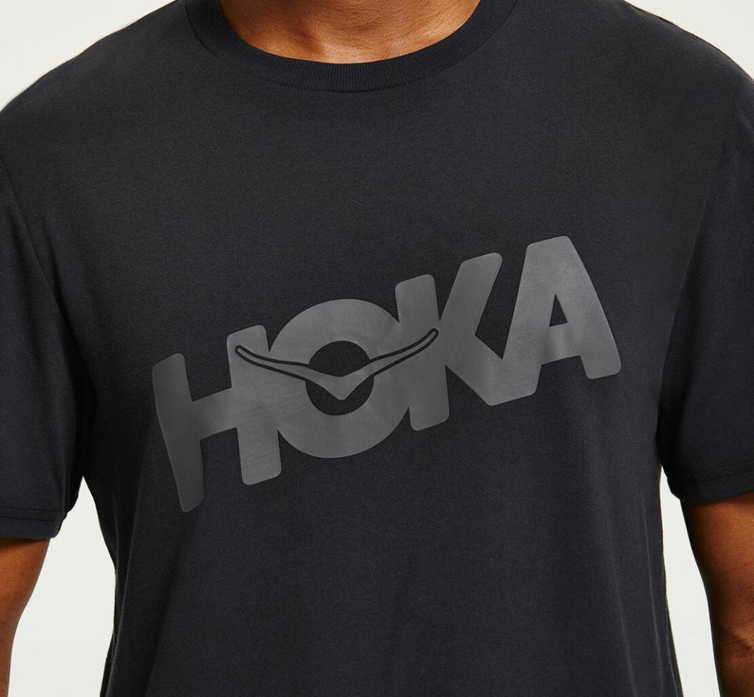 Men Tops | HOKA ONE ONE Brand Tee Black / Castlerock