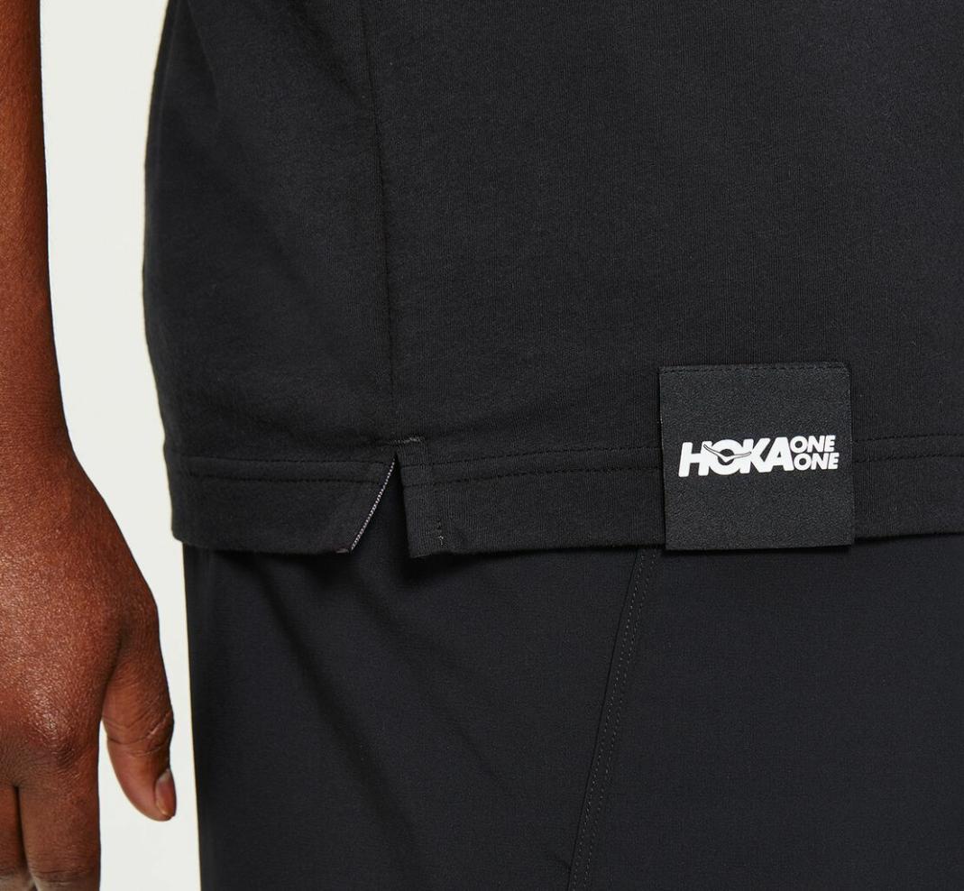 Men Tops | HOKA ONE ONE Brand Tee Black / Castlerock
