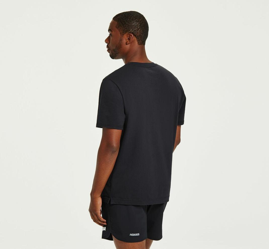 Men Tops | HOKA ONE ONE Brand Tee Black / Castlerock