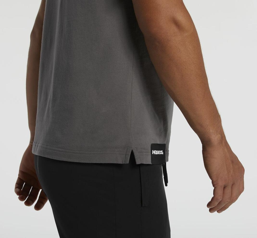 Men Tops | HOKA ONE ONE Brand Tee Charcoal