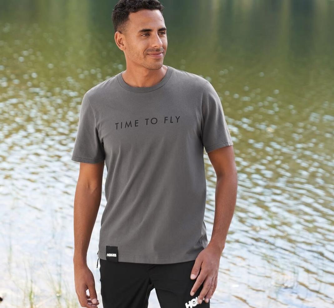 Men Tops | HOKA ONE ONE Brand Tee Charcoal