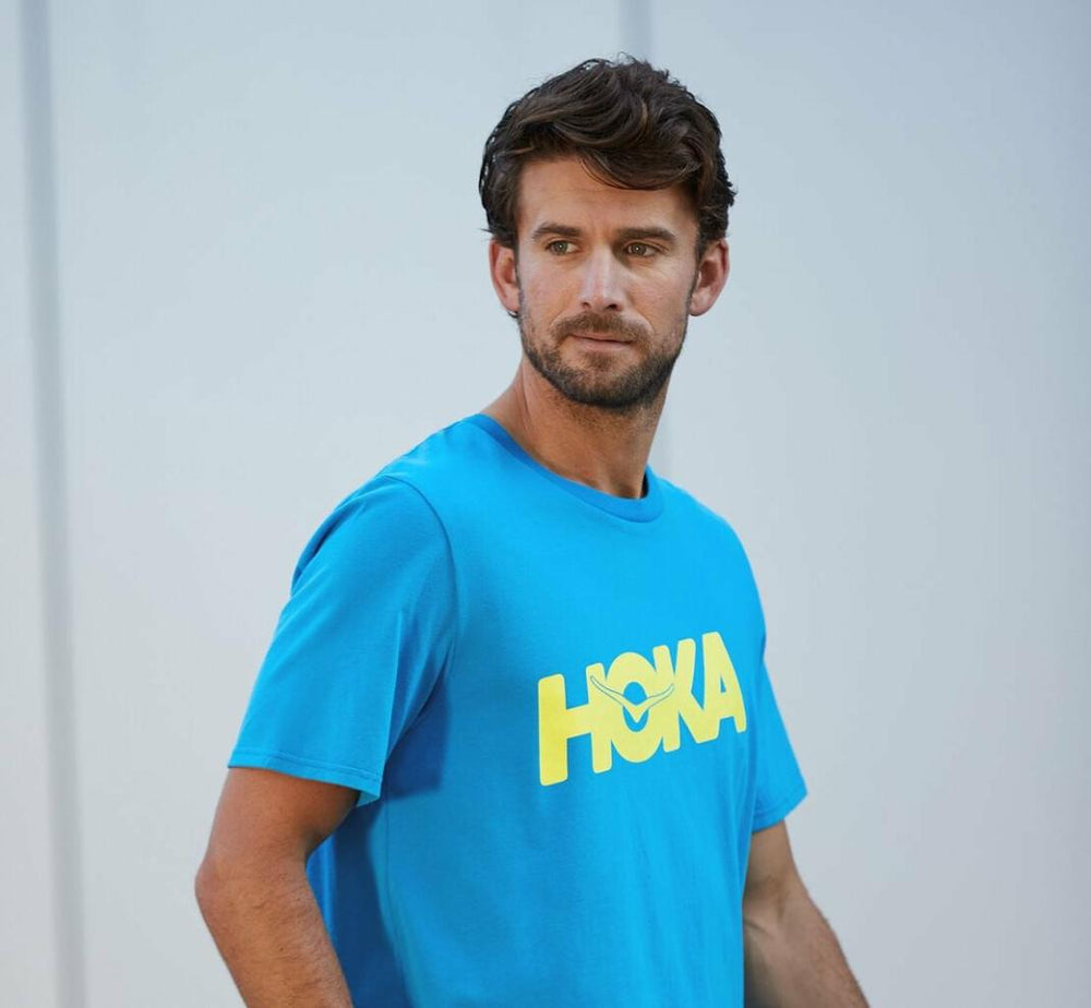 Men Tops | HOKA ONE ONE Brand Tee Diva Blue