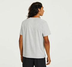 Men Tops | HOKA ONE ONE Brand Tee Heather Grey / Persimmon Orange