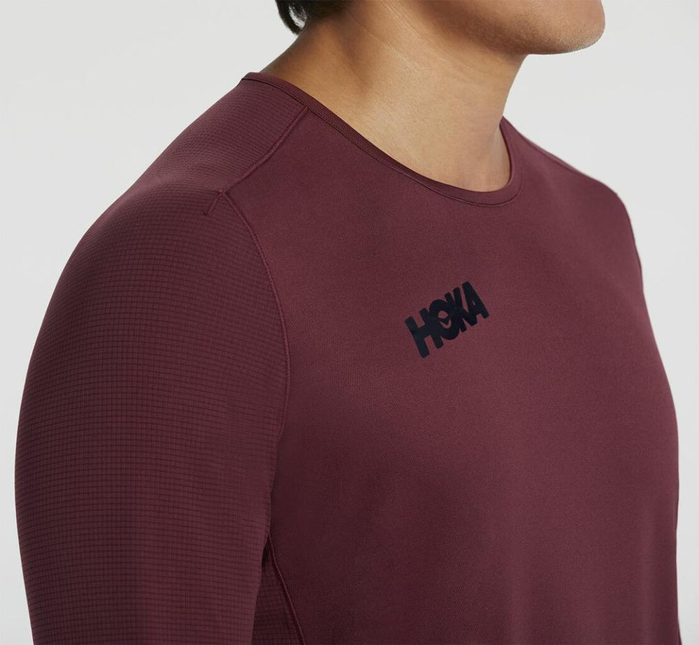 Men Tops | HOKA ONE ONE Performance Long Sleeve Cordovan