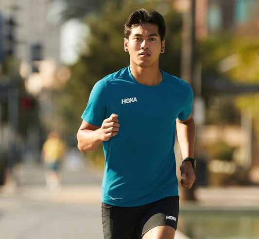 Men Tops | HOKA ONE ONE Performance Short Sleeve Moroccan Blue