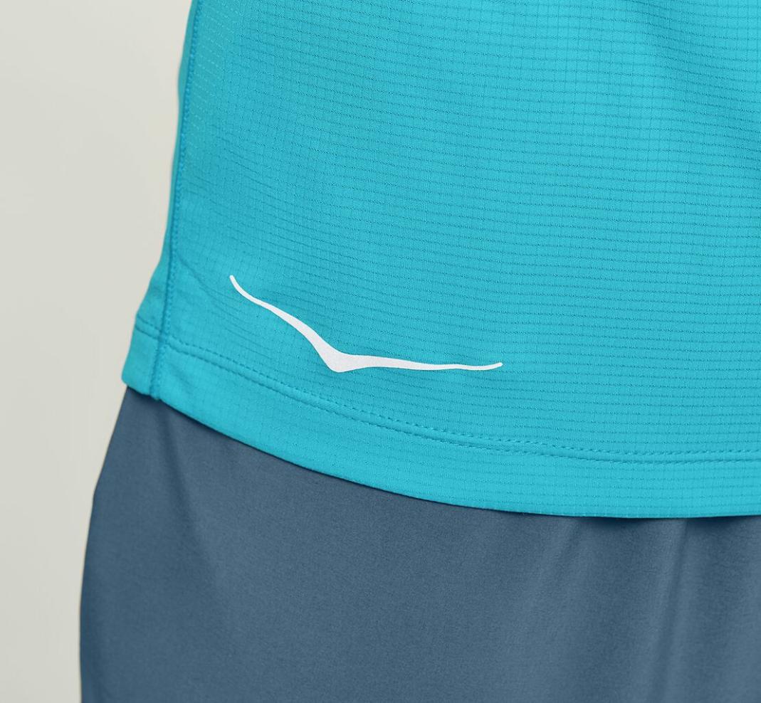 Men Tops | HOKA ONE ONE Performance Short Sleeve Scuba Blue