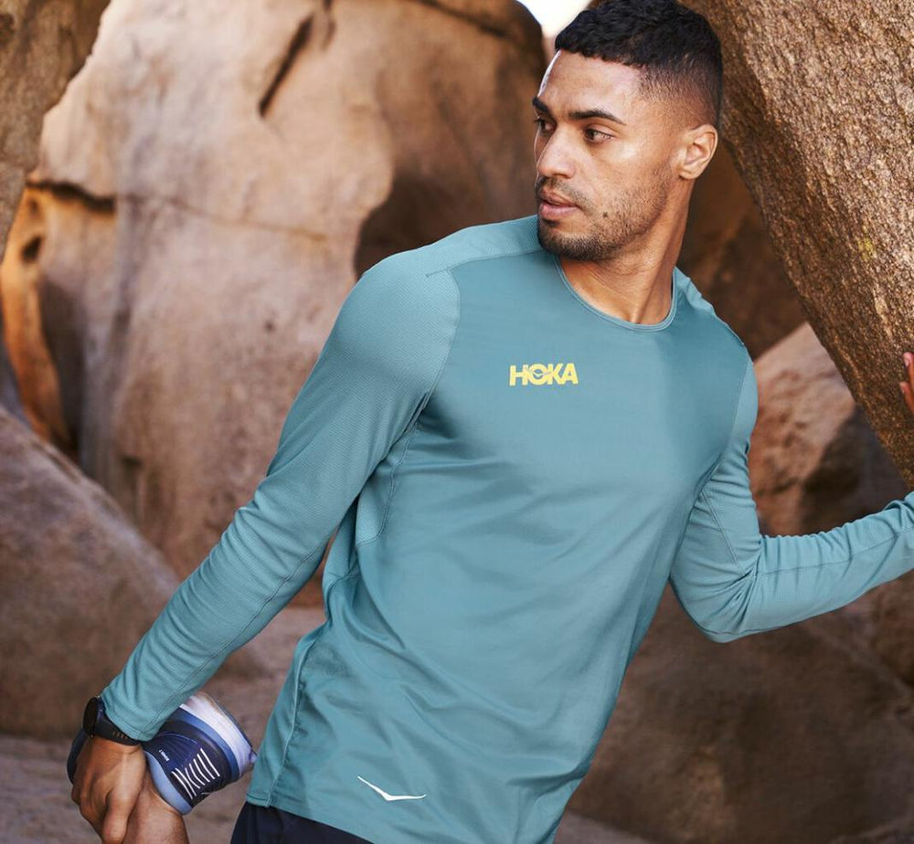 Men Tops | HOKA ONE ONE Wind Shirt Provincial Blue
