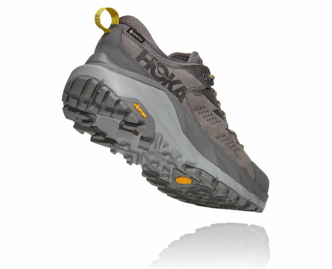 Men Trail Running | HOKA ONE ONE Kaha Low GORE-TEX Charcoal Gray / Green Sheen