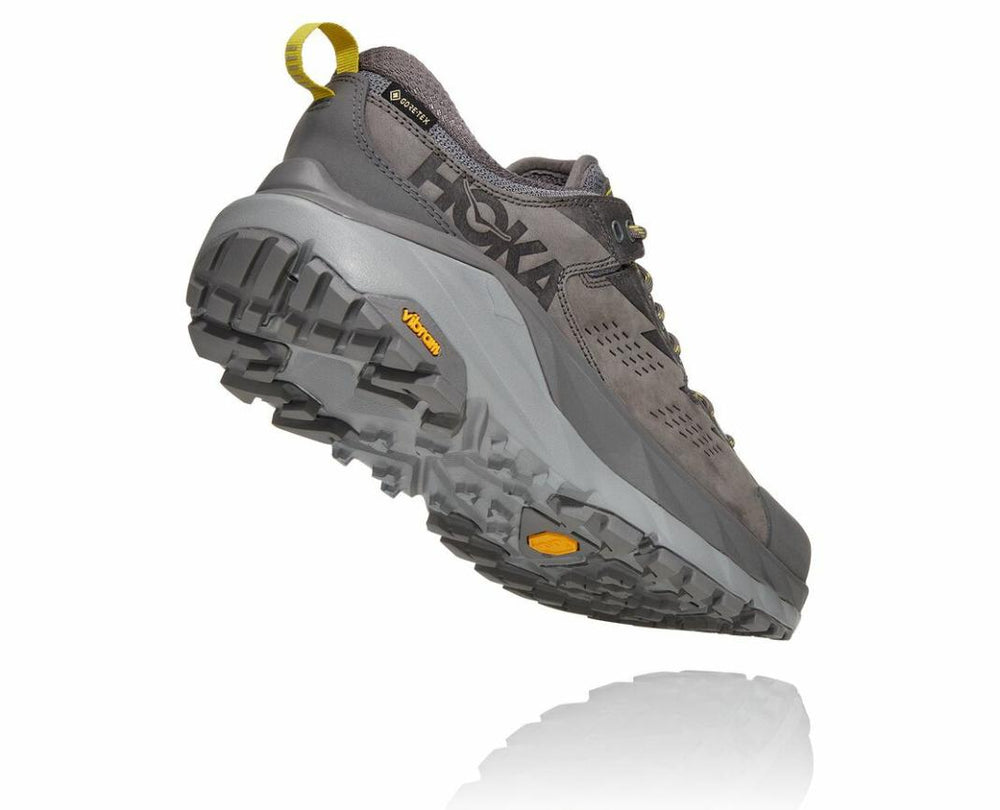 Men Trail Running | HOKA ONE ONE Kaha Low GORE-TEX Charcoal Gray / Green Sheen