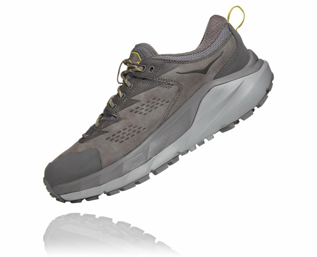 Men Trail Running | HOKA ONE ONE Kaha Low GORE-TEX Charcoal Gray / Green Sheen