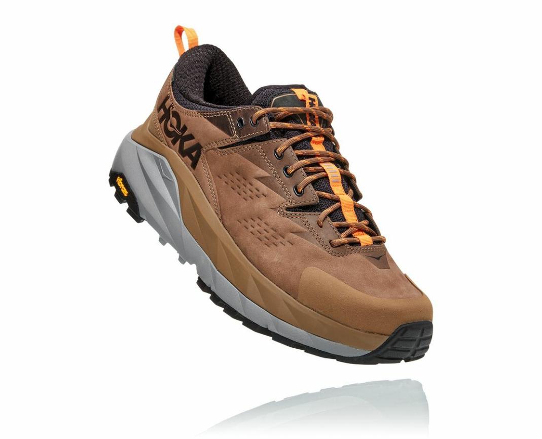 Men Trail Running | HOKA ONE ONE Kaha Low GORE-TEX Otter / Persimmon Orange