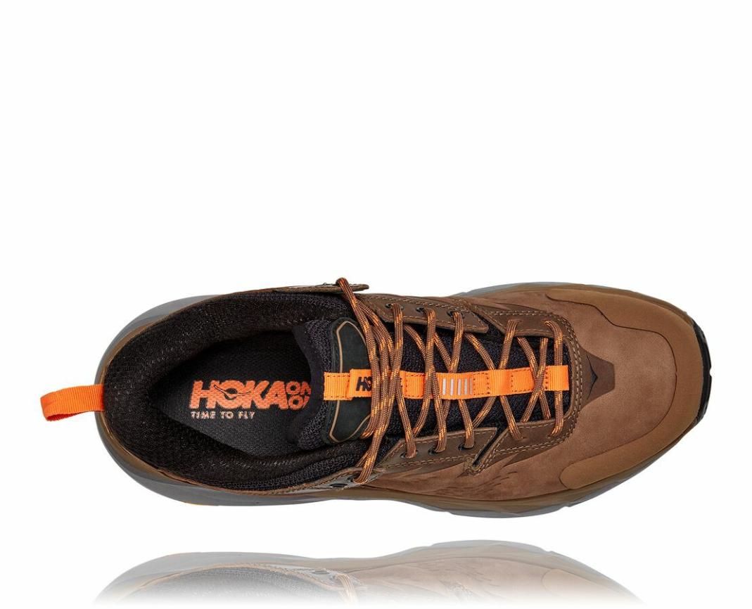 Men Trail Running | HOKA ONE ONE Kaha Low GORE-TEX Otter / Persimmon Orange
