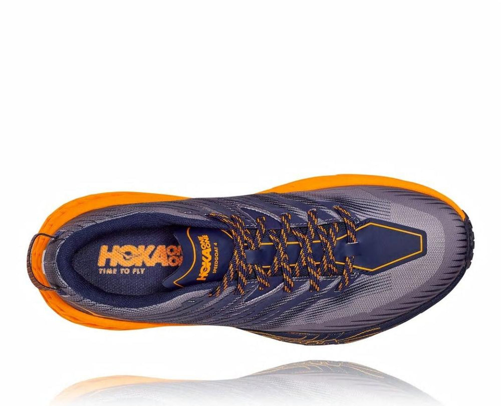 Men Trail Running | HOKA ONE ONE Speedgoat 4 Black Iris / Bright Marigold