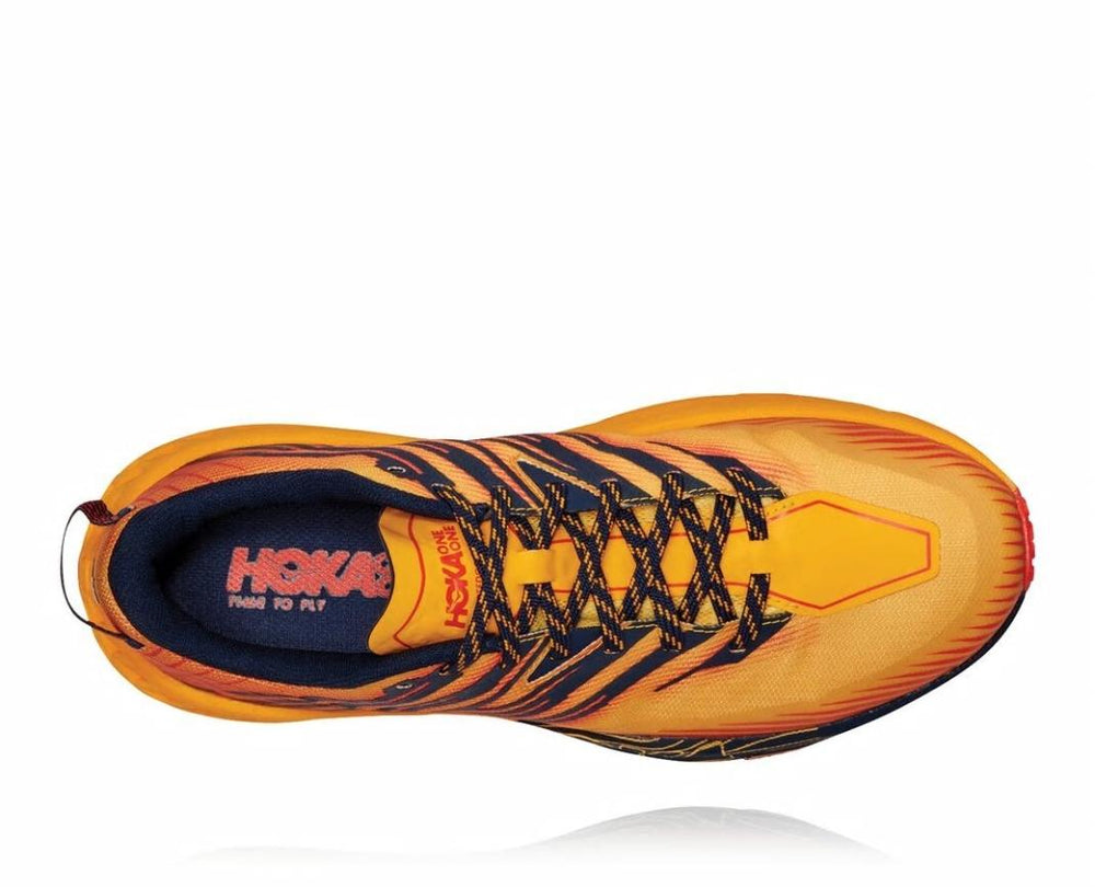 Men Trail Running | HOKA ONE ONE Speedgoat 4 Gold Fusion / Black Iris