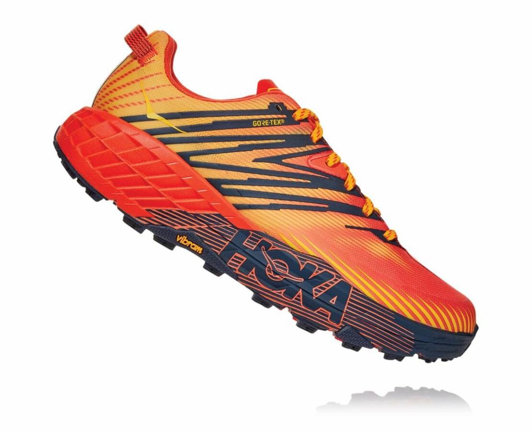 Men Trail Running | HOKA ONE ONE Speedgoat 4 GORE-TEX Mandarin Red / Gold Fusion