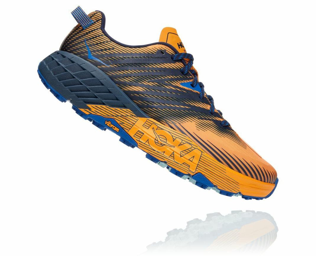 Men Trail Running | HOKA ONE ONE Speedgoat 4 Saffron / Black Iris