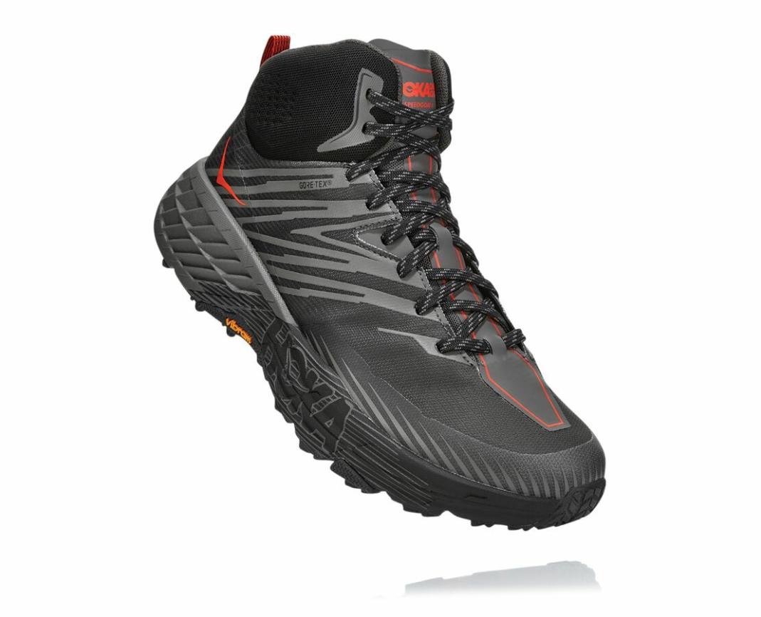 Men Trail Running | HOKA ONE ONE Speedgoat Mid GORE-TEX 2 Anthracite / Dark Gull Grey