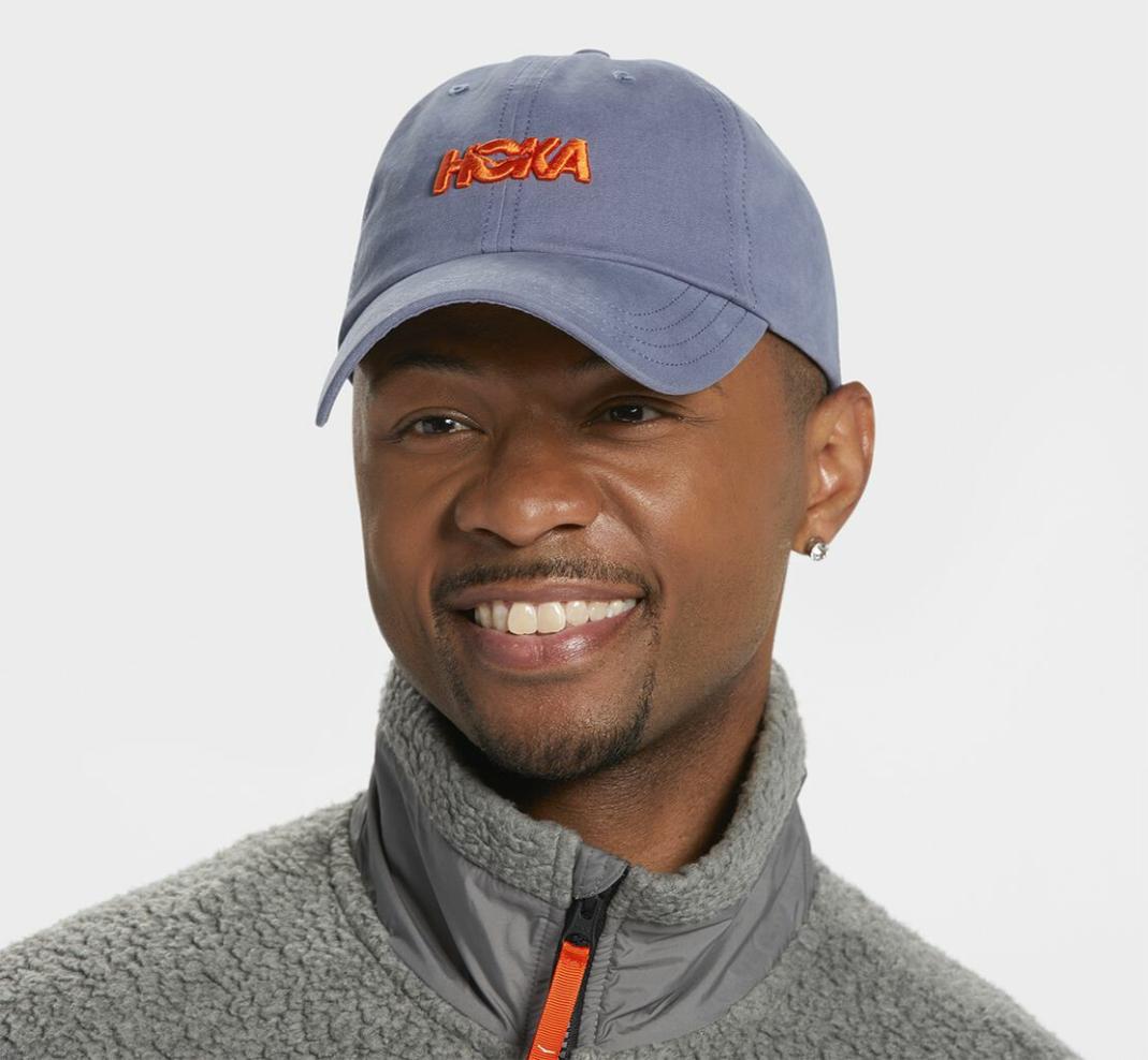 Men/Women Accessories | HOKA ONE ONE All Gender Casual Hat Blue Grey / Vermilion Orange
