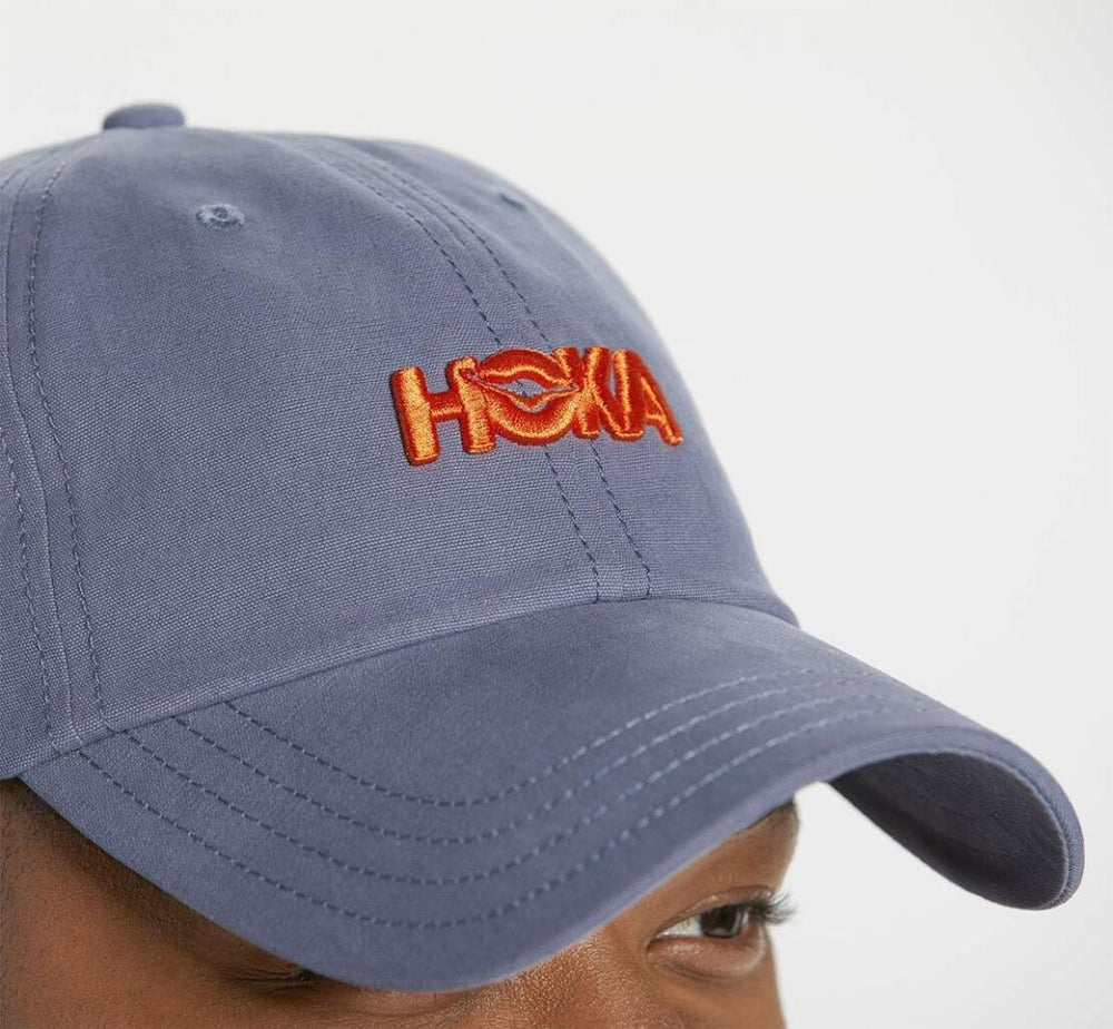 Men/Women Accessories | HOKA ONE ONE All Gender Casual Hat Blue Grey / Vermilion Orange
