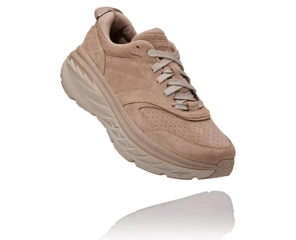 Men/Women Road Running | HOKA ONE ONE All Gender Bondi L Suede Simply Taupe / Pumice Stone